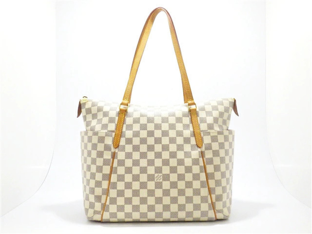 LOUIS VUITTON Totally Shoulder Bag Damier Azur White